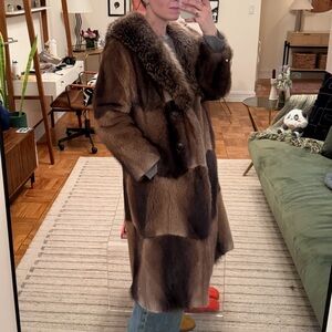 Vintage Muskrat Long Fur Coat